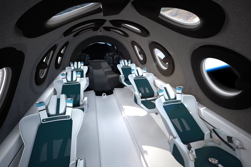 Интерьер космолета Virgin Galactic – SPACESHIPTWO