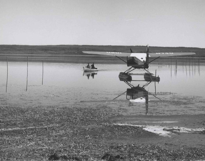 Старый самолет в воде