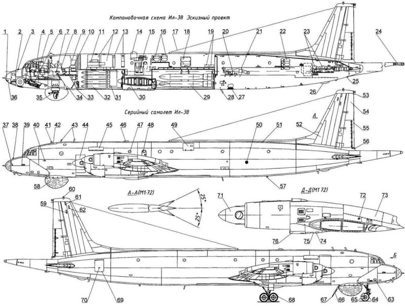 Самолет ил-38 чертежи