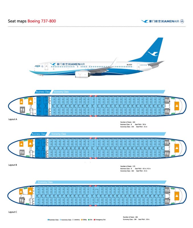 Компоновка салона Боинг 737-800