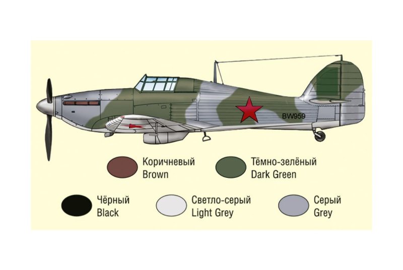AK 48024 английский истребитель Хоукер «Харрикейн» ВВС СССР
