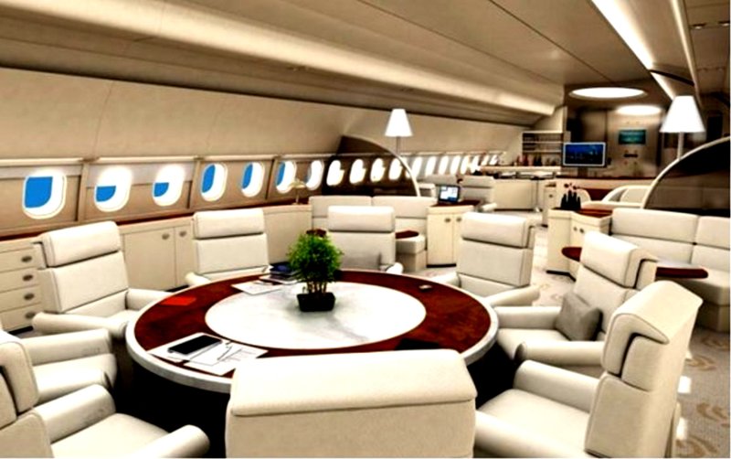 Airbus a340 Алишера Усманова салон
