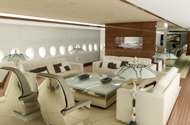 Airbus a340 Алишера Усманова салон