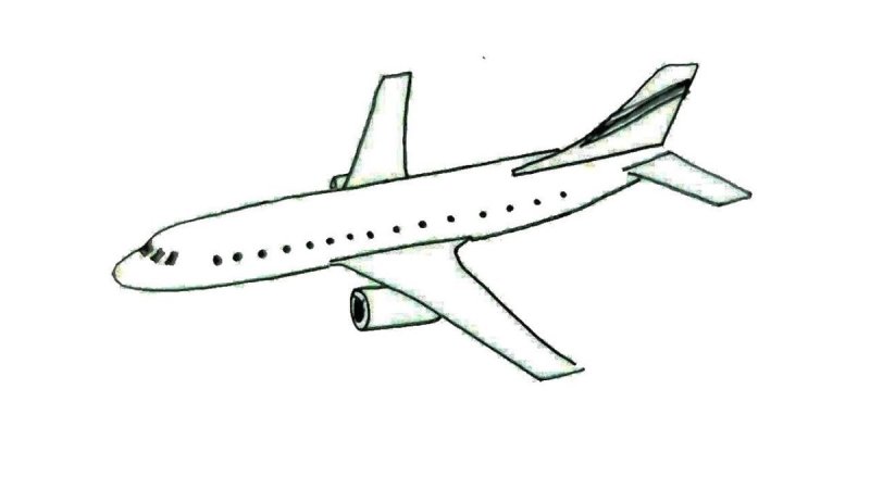Самолёт рисунок карандашом