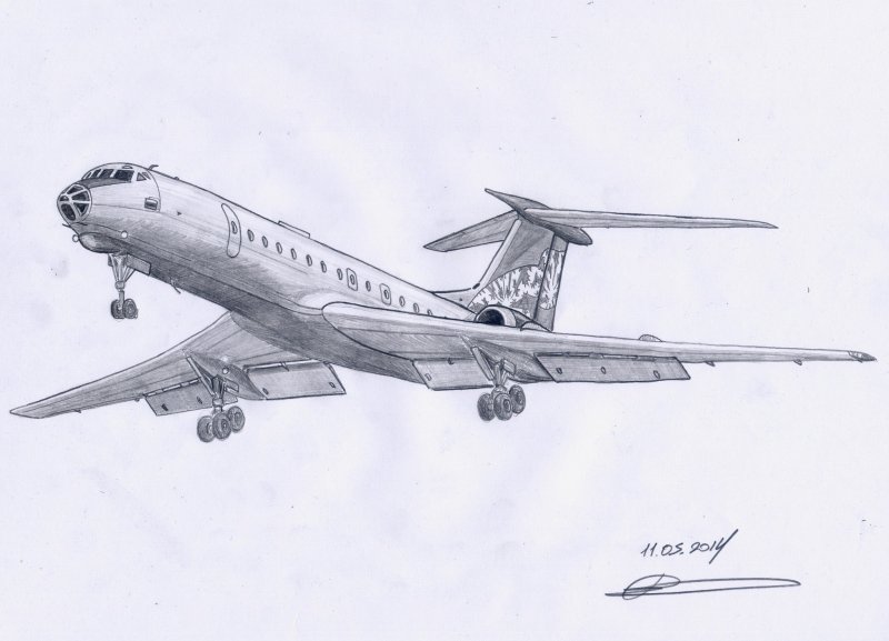 Самолет ту 134 рисунок