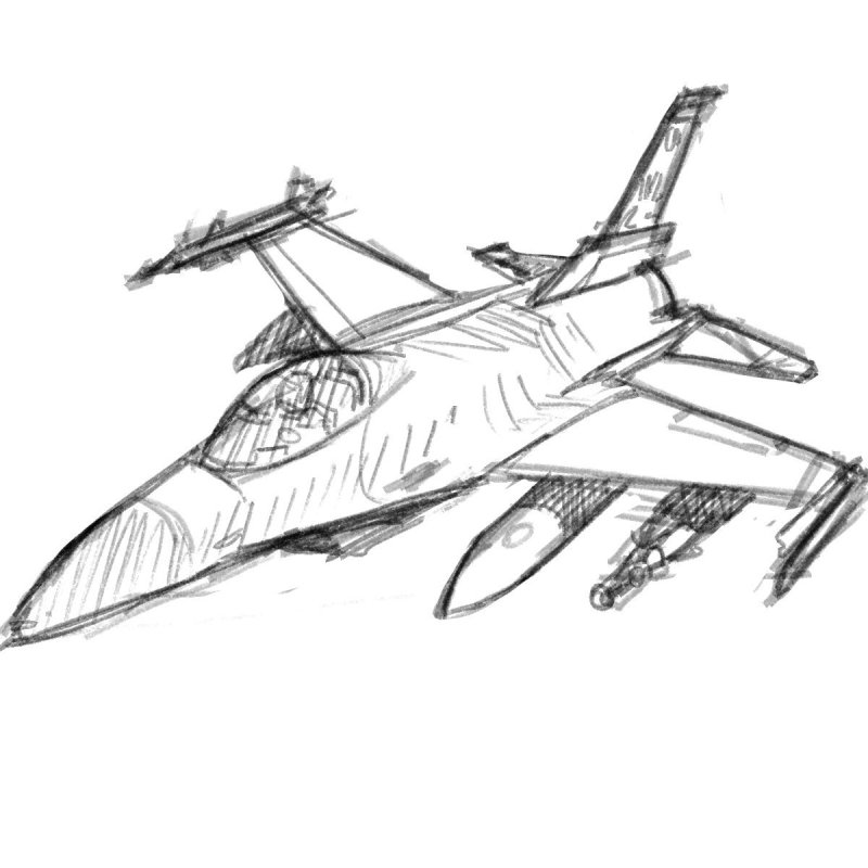 Самолёт рисунок карандашом