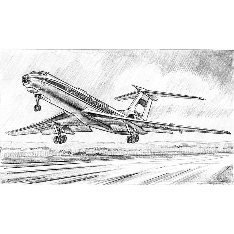 Самолет ту 134 рисунок