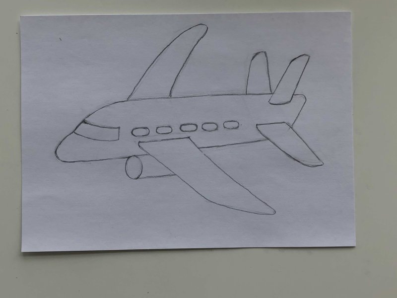 Рисунок самолёта для детей 1 класса