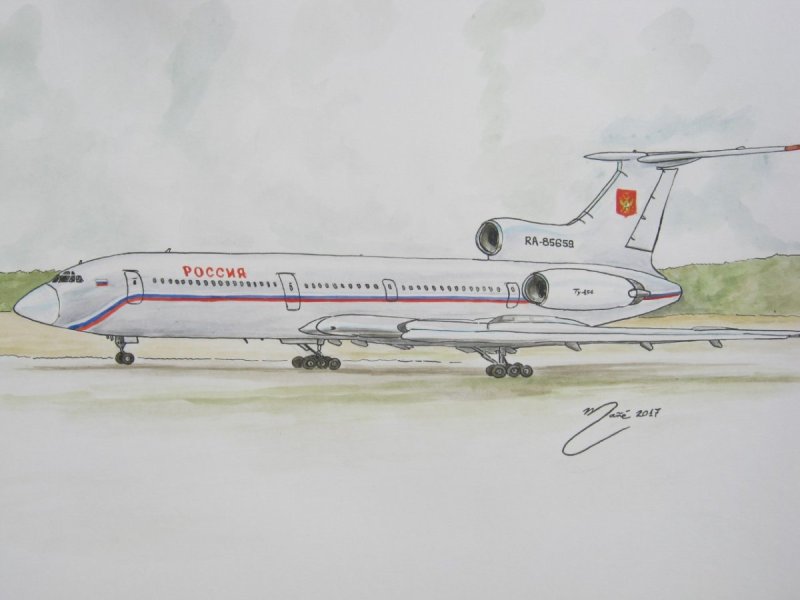 Самолет ту 154 вектор