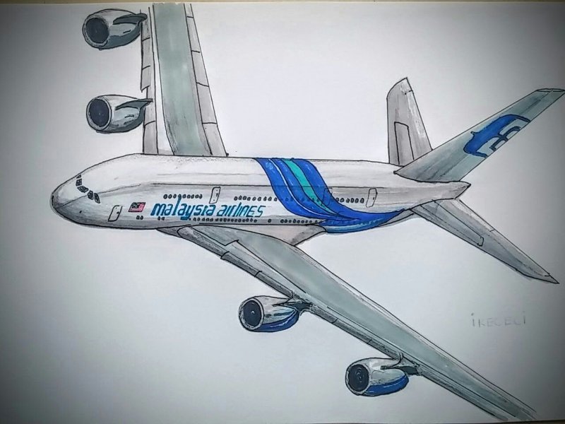 Нарисовать самолет Аэробус а320