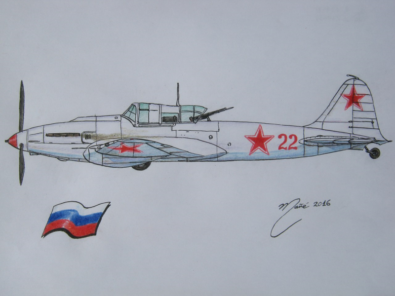 Рисунки про войну с самолетом ил 2