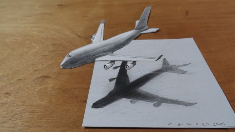 Самолет реалистичный рисунок