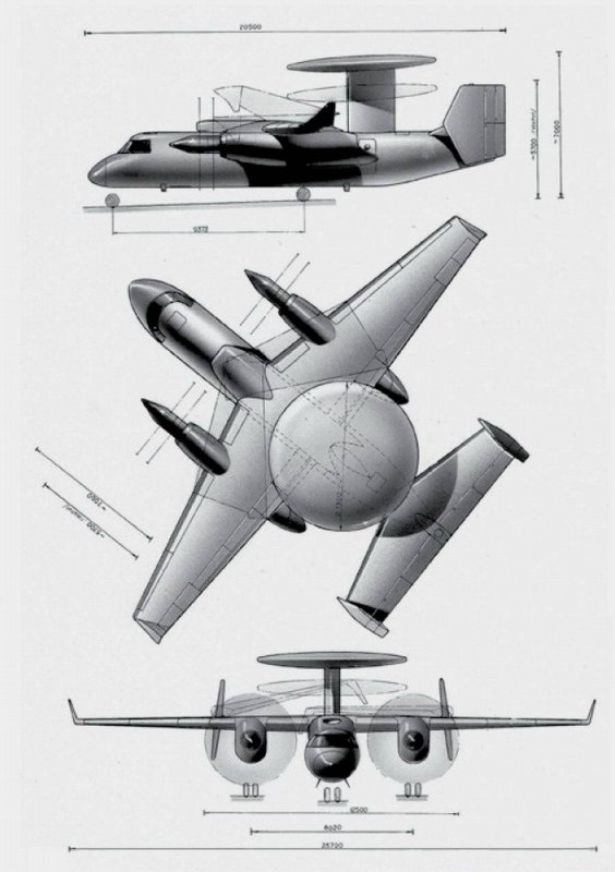 Палубный самолет ДРЛО як-44э