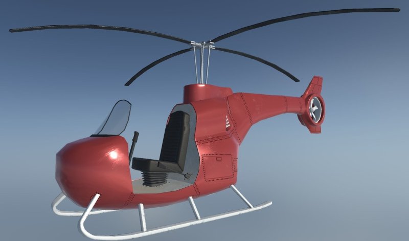 Вертолет Low Poly