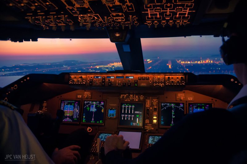Вид из кабины Боинга 747