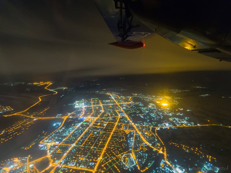 Ночная Москва с самолета