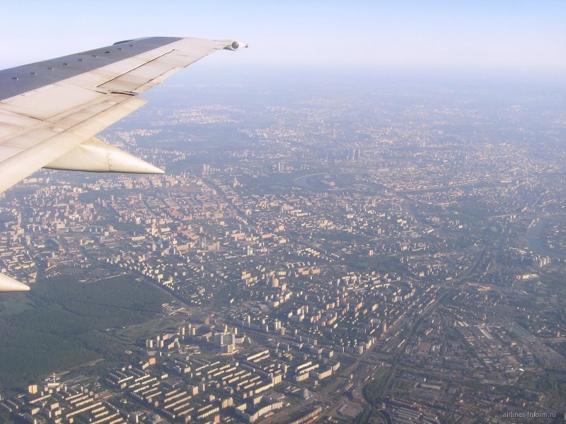 Вид из самолета на Москву