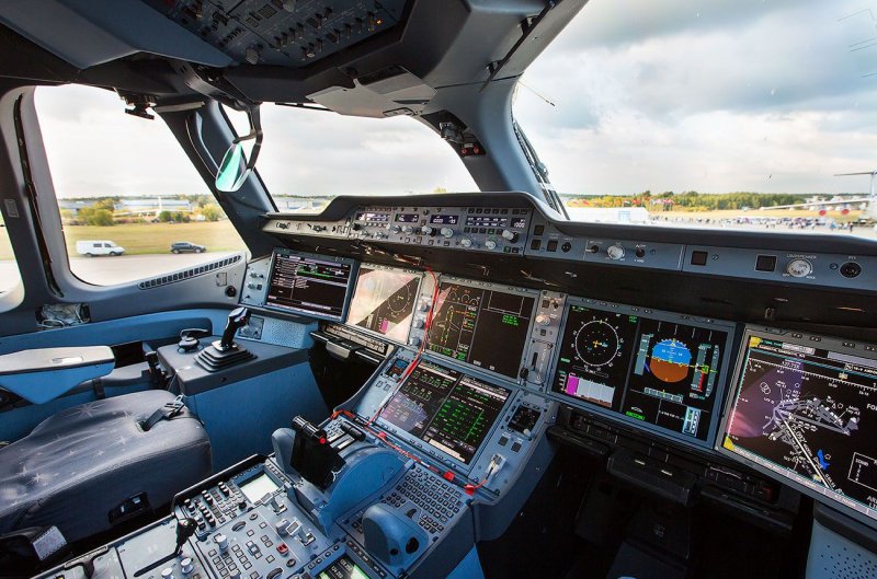 Кабина самолёта Airbus a350