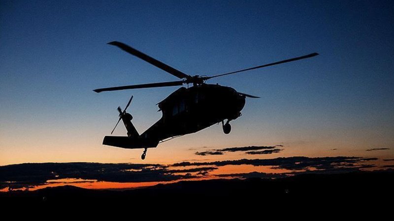 Полицейский вертолет России закат