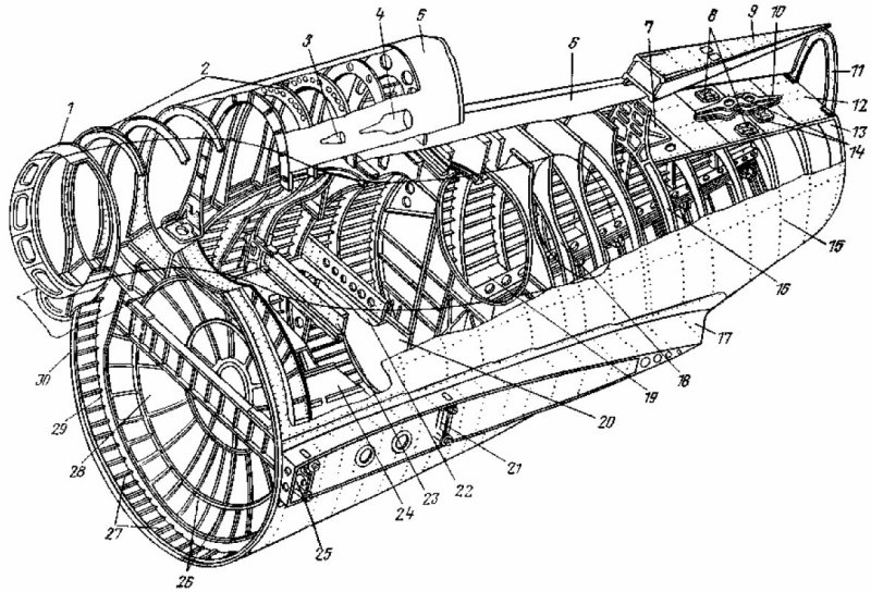 Конструкция фюзеляжа ту-154