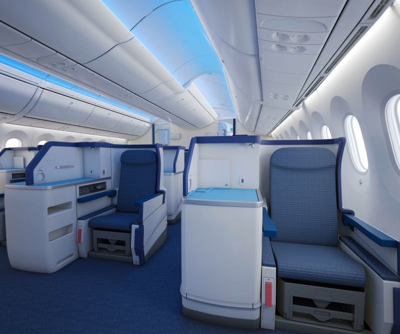 Uzbekistan Airways 787 Dreamliner салон