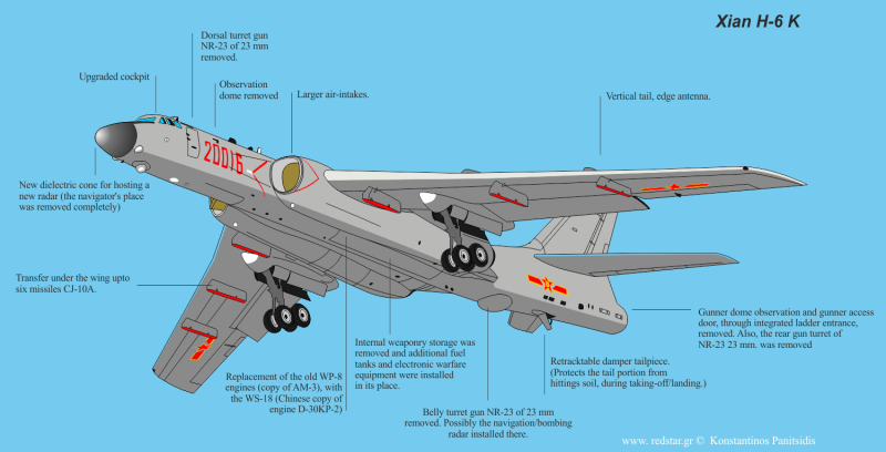 Китайский бомбардировщик Xian h 6k