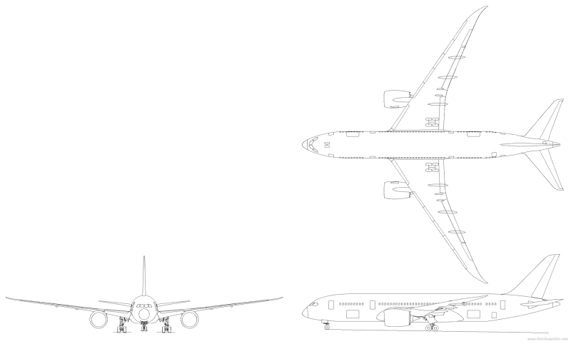 Самолет Боинг 787 Дримлайнер , схема