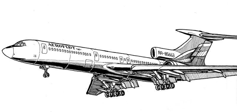 Самолет ту 154 вектор