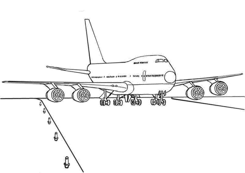 Боинг 747 сбоку рисунок