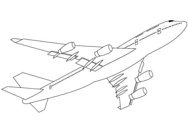 Раскраска самолет Боинг 747