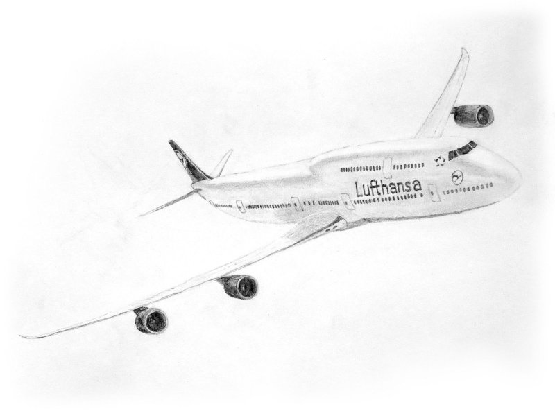 Раскраска самолет Боинг 747 8
