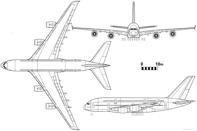 Схема самолета Airbus a380