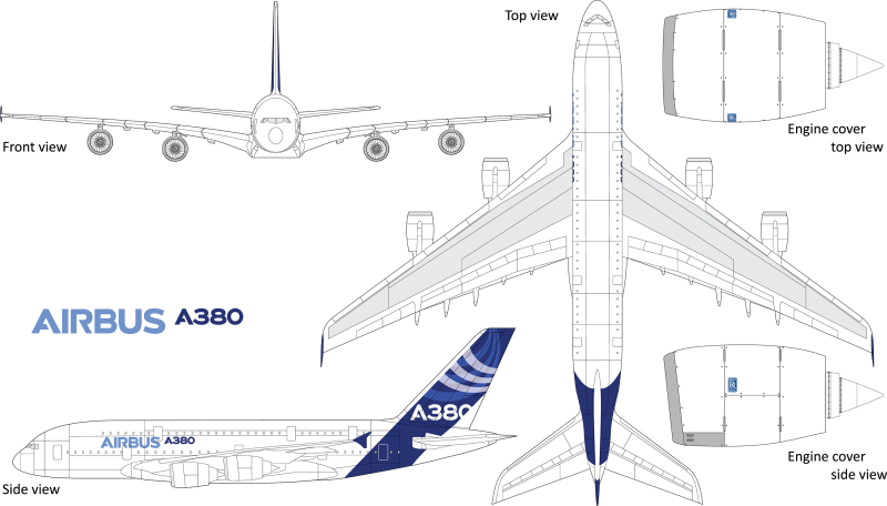 Airbus a380 чертеж