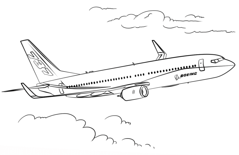 Раскраска самолет Боинг 737