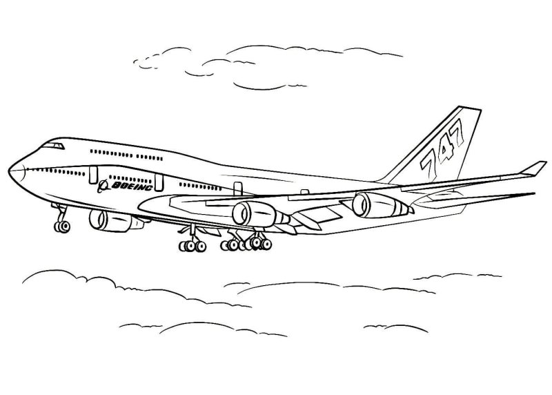 Раскраска самолет Боинг 737
