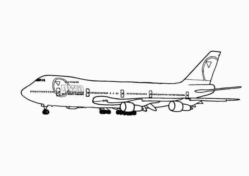 Раскраска самолет Боинг 747