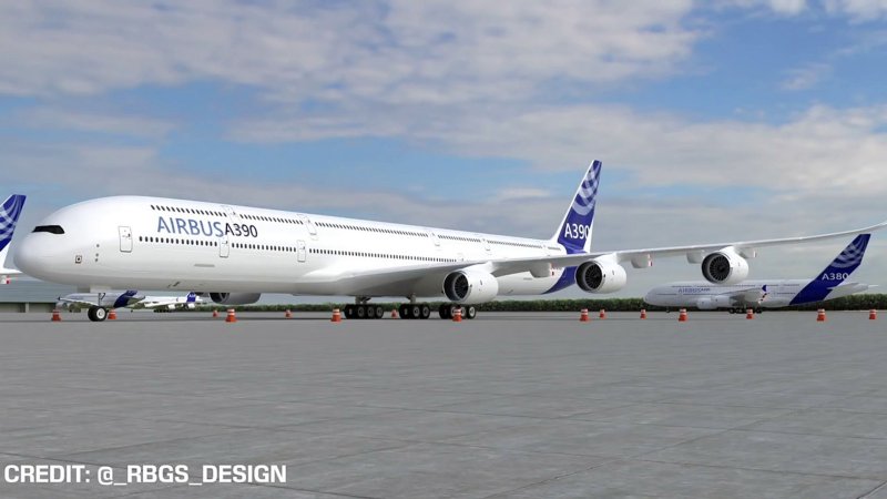 Самый большой самолёт Airbus a390