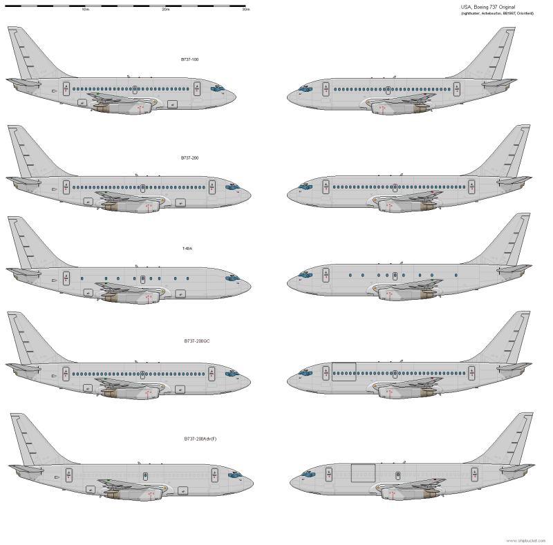 Боинг 737 200 чертеж