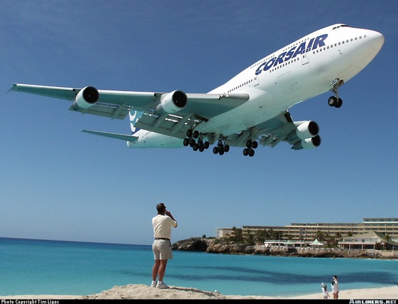 Боинг 747 на острове Святого Мартина
