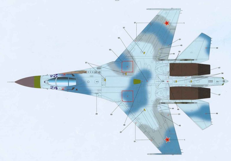 Су-27 истребитель чертеж