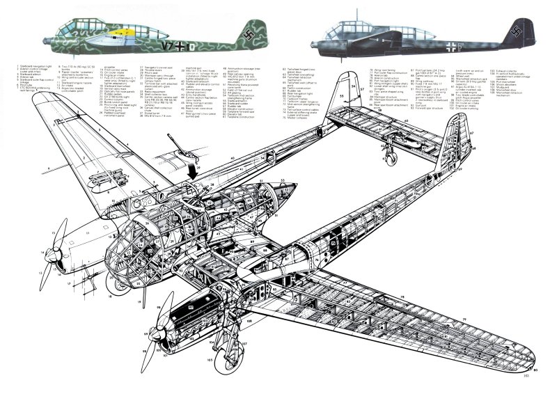 Самолёт разведчик FW-189 рама чертежи