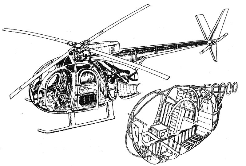 Вертолет MD-500 чертеж