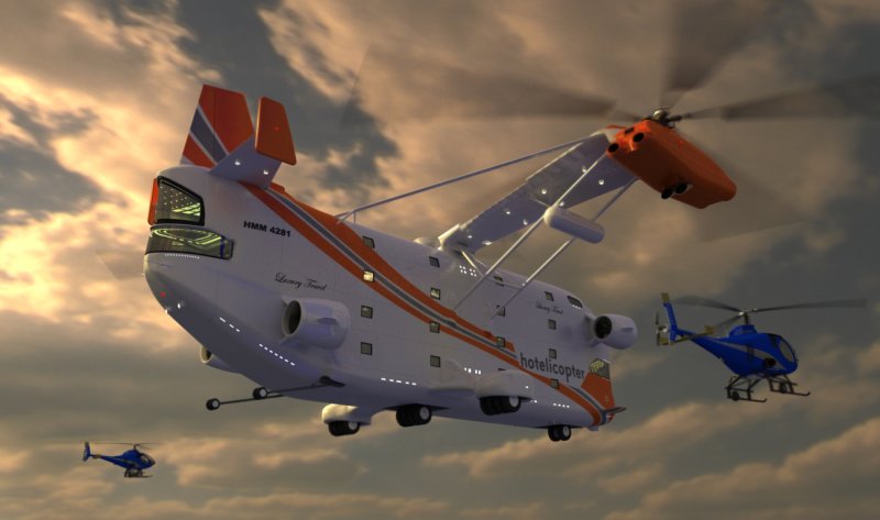 Hotelicopter летающий отель-вертолет