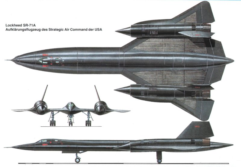 Самолет SR 71 Blackbird черный Дрозд