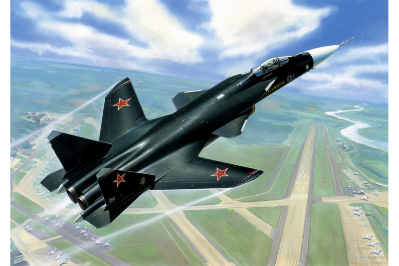 Сборная модель zvezda российский сверхманевренный истребитель пятого поколения Су-47 "Беркут" (7215) 1:72
