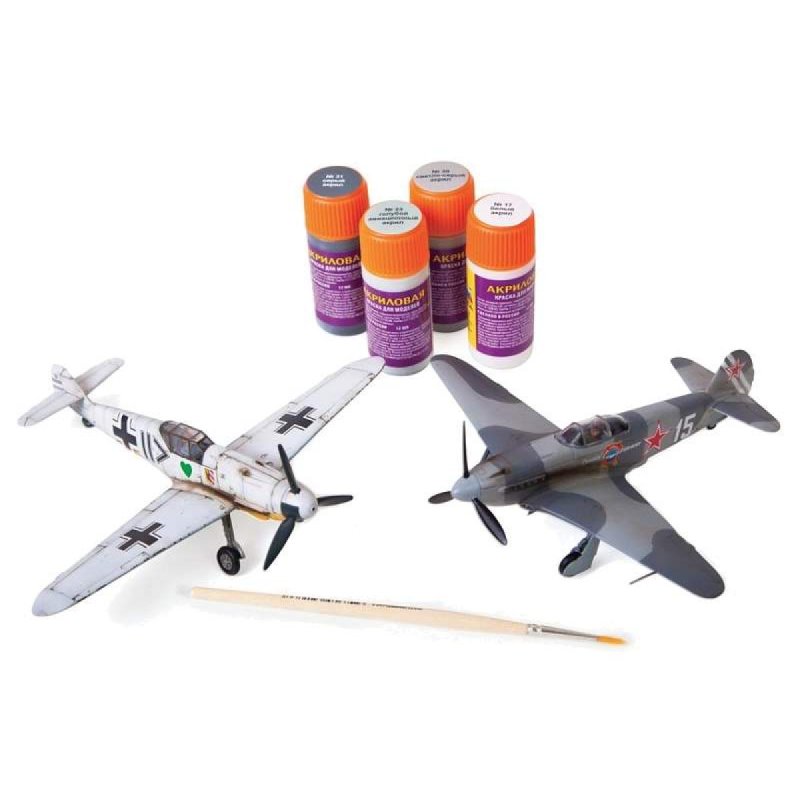 Сборная модель zvezda Мессершмитт bf- 109 против як-3 (5201) 1:72