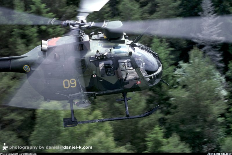 Швеции вертолет bo 105