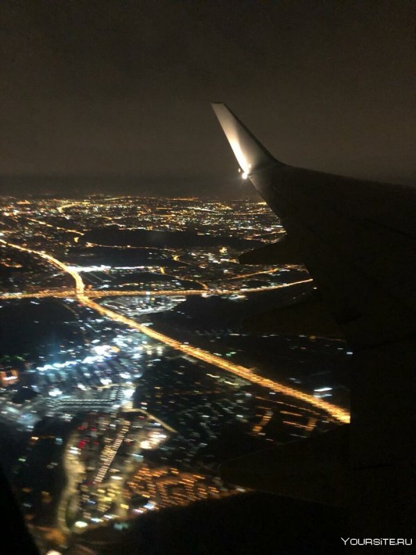 Ночная Москва с самолета