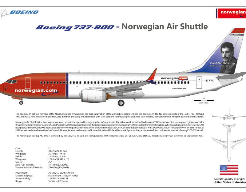 Боинг 737-800 вид сбоку