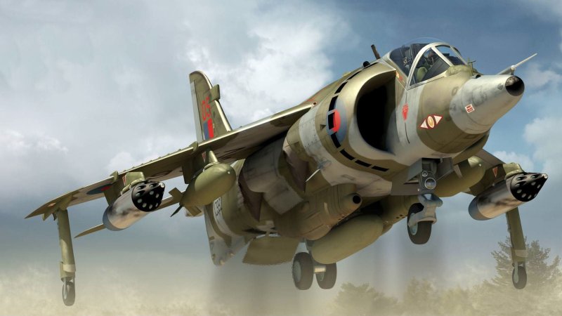 Harrier самолет вертикального взлета